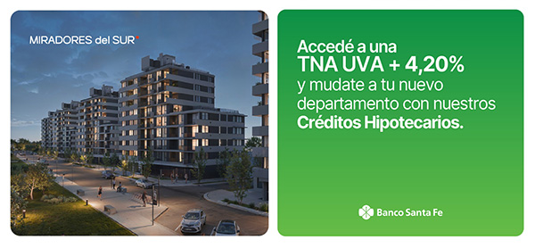 BSFhorizonatal Banco Santa Fe rompe el mercado hipotecario con una tasa UVA + 4,20% para comprar departamentos en Rosario